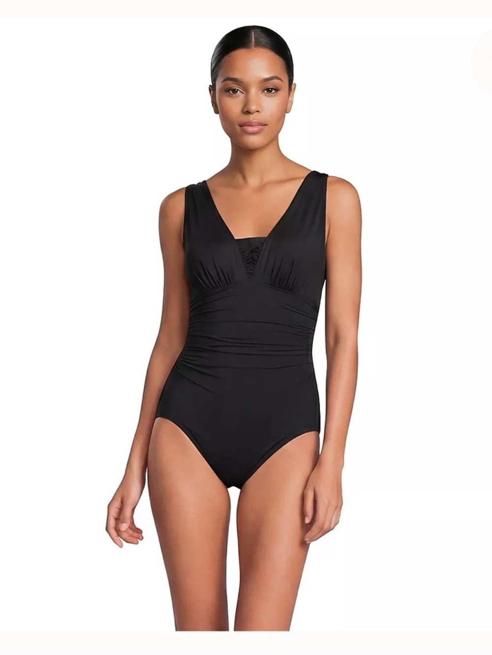 Land’s End Women's New SlenderSuit Grecian Adjustable Low Leg One Piece